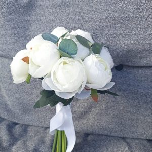 Okaliptüslü Şakayık  Gelin buketi ve Damat yaka çiçeği